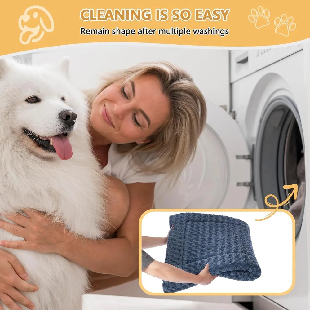 The dog crate pad, soft and fluffy pet kennel beds with anti-slip bottom dog cat sleeping mattress for ex