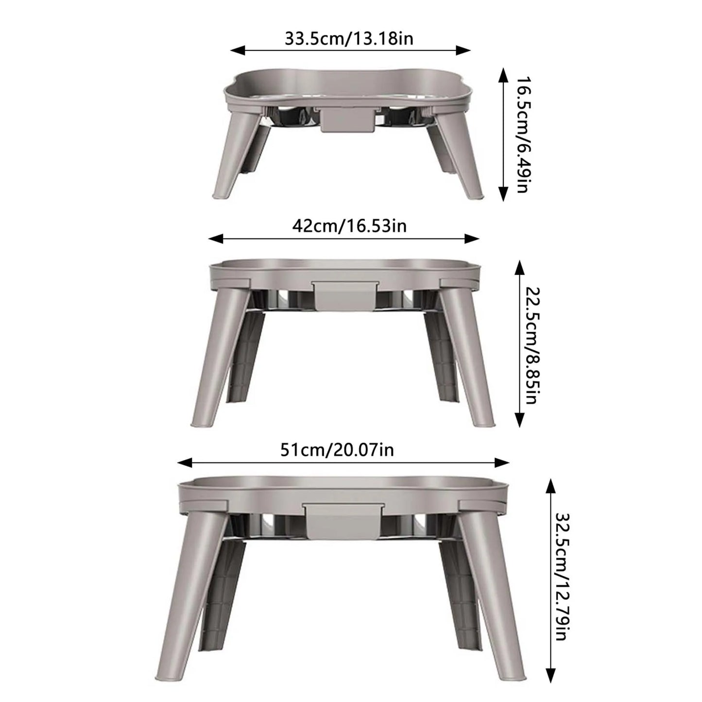 Raised Stand Elevated Dog Feeder Non-Slip and No Spill Design Bowl