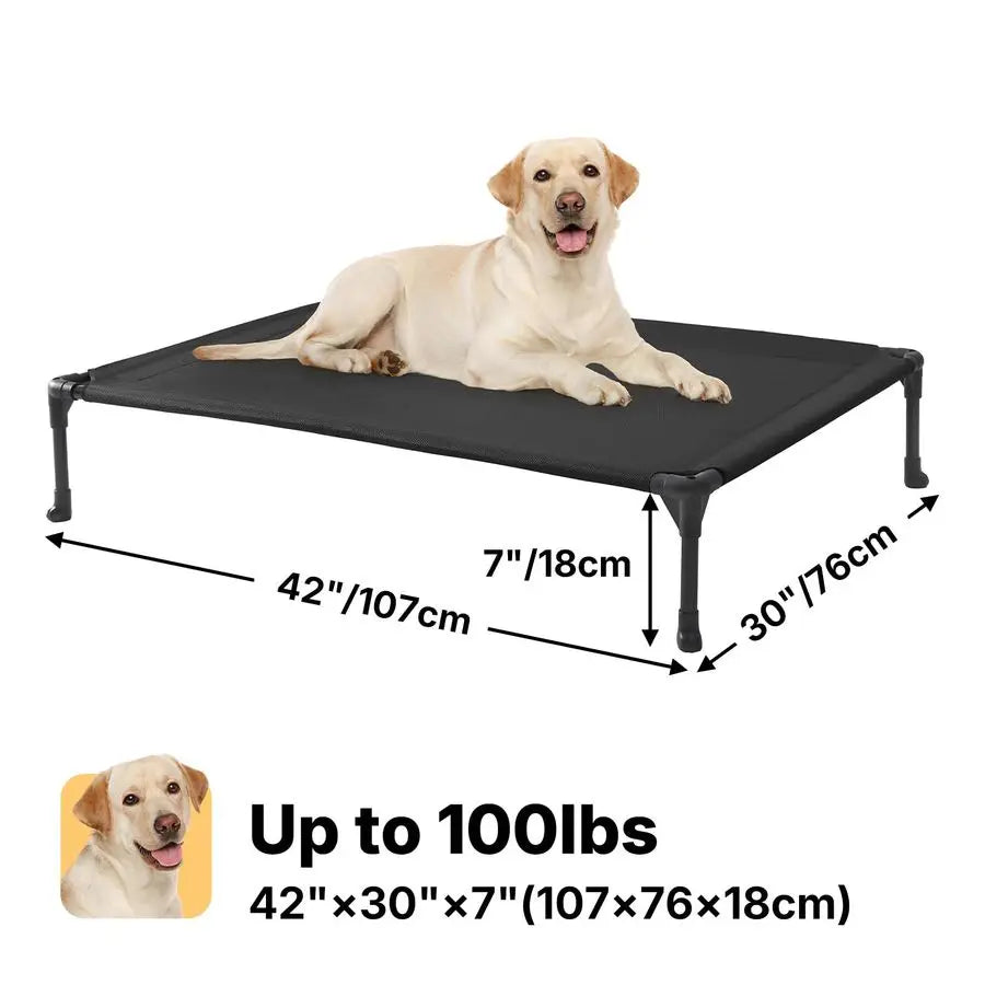 Outdoor Elevated Dog Bed For Large Sized Dogs, Large Cooling Raised Dog Cots Beds