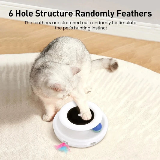 2 in 1 Smart Cat Toys with Automatic Feather Fun Ball Toy. Set For Cat or Dog with 5 Modes Electronic Interactive.