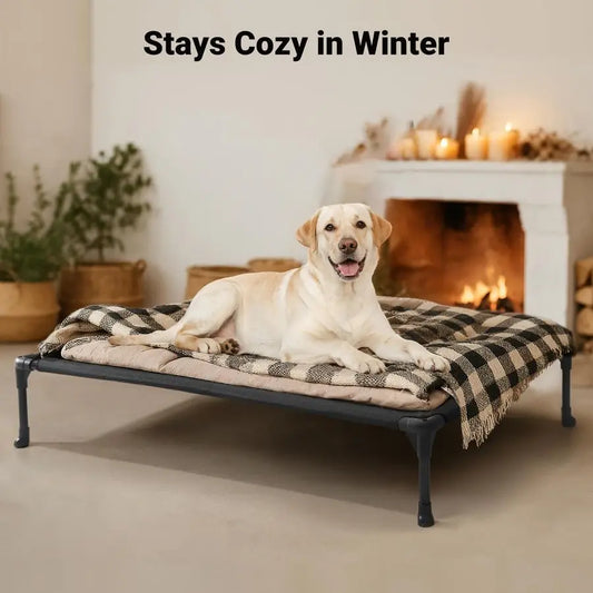 Outdoor Elevated Dog Bed For Large Sized Dogs, Large Cooling Raised Dog Cots Beds