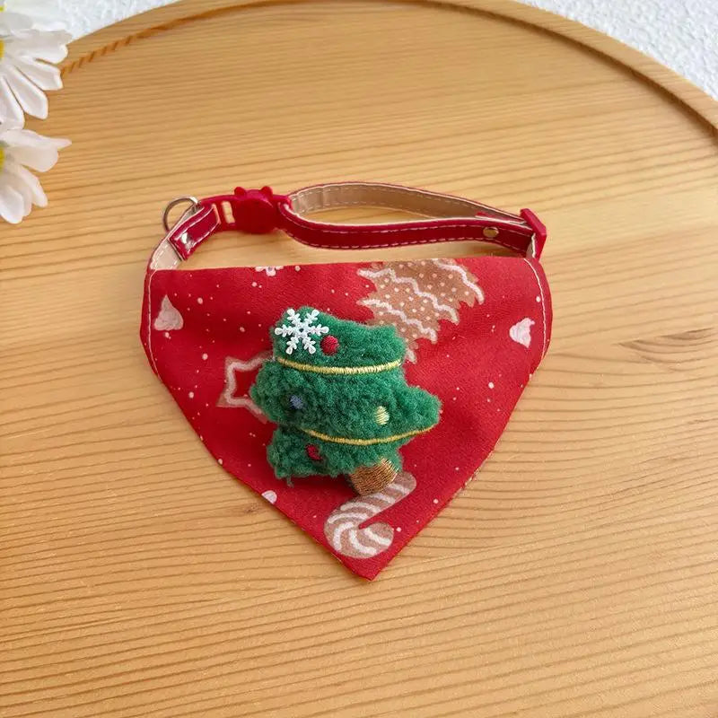 Adjustable Christmas New Pet Triangle Scarf Collar Cute Cat Christmas Accessories Dog Neck Collar Red Elk Necker chief