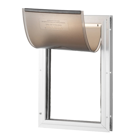 SucceBuy Pet Door Aluminum Frame with Lock and Flap System