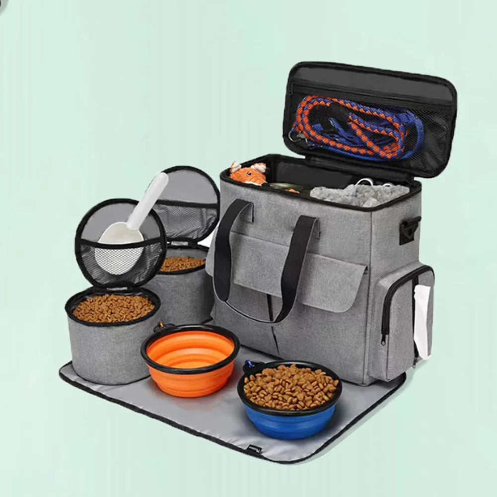 Dog Travel Bag Backpack Pet Accessories Organizer for Week Away/Overnight,