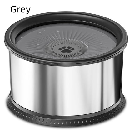 Stainless Steel Large Capacity Pet Non-slip Splash-proof Water Bowl
