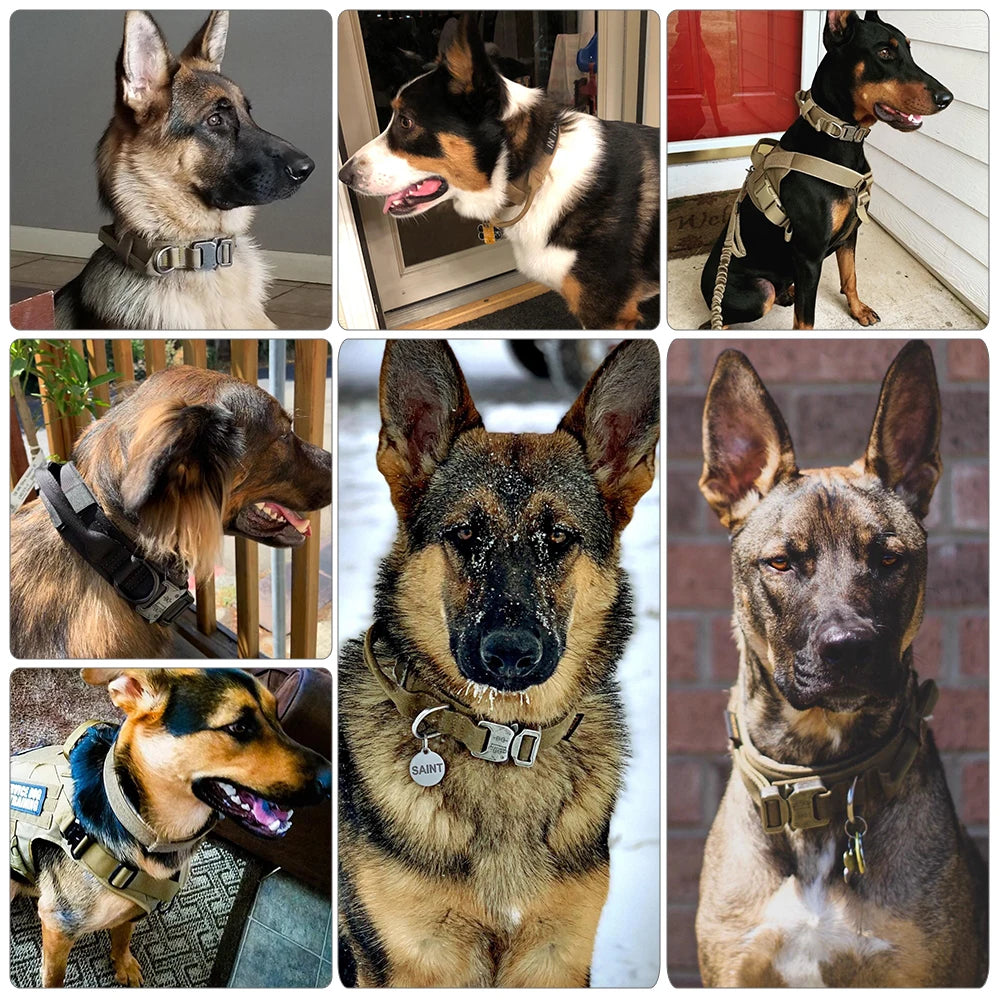 Tactical Dog Collar And Leash Set Control Handle Pet Lead Collar For Small Big Dogs