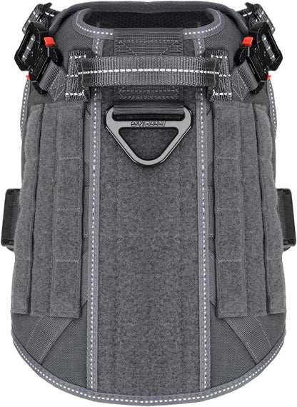 No-Pull Tactical Dog Harness with Handle & MOLLE Vest Adjustable