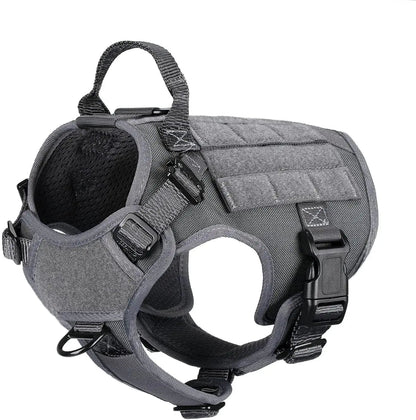 No-Pull Tactical Dog Harness with Handle & MOLLE Vest Adjustable