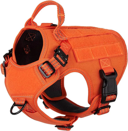 No-Pull Tactical Dog Harness with Handle & MOLLE Vest Adjustable