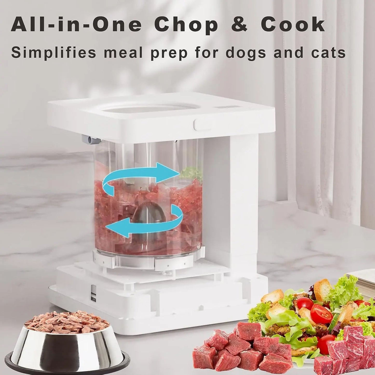 Pet Fresh Food Maker 5 in 1 Dog Cat Food Cooker Chopper 2.5L Smart Maker