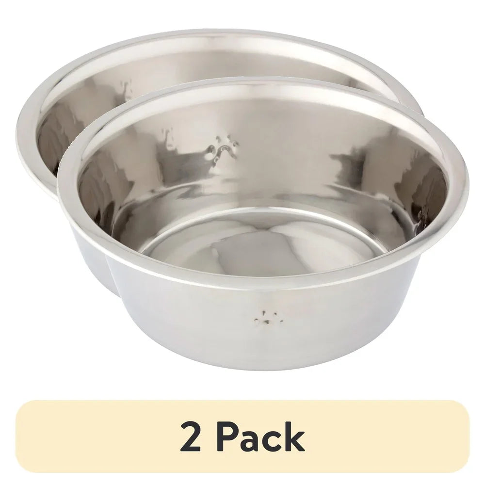 Stainless Steel Dog Bowl 2 Pack Large Non Slip Durable Dishwasher Safe