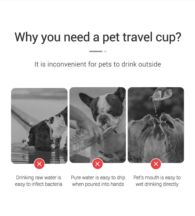 Portable Dog Water Bottle for Small / Large Dogs and Cats.