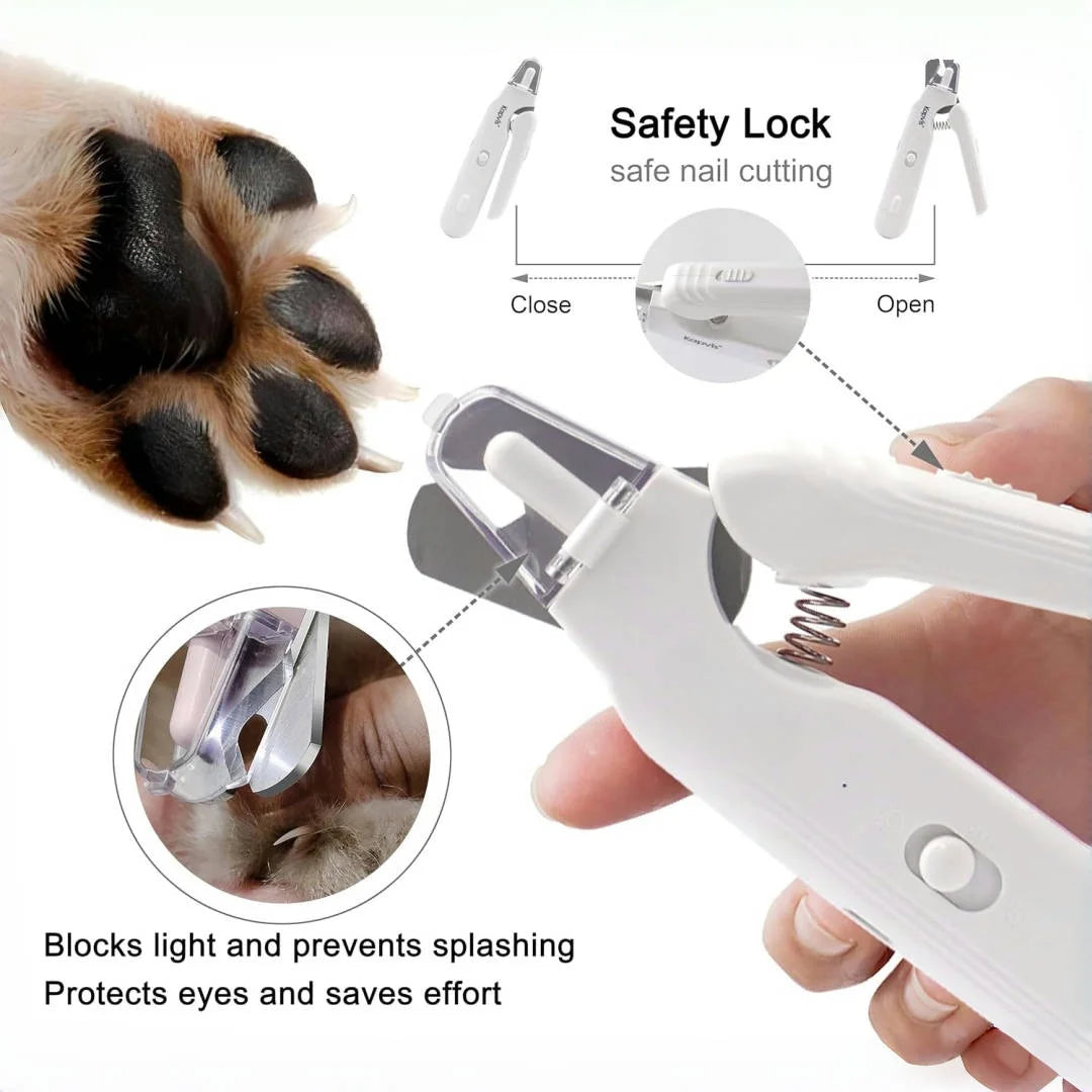 Pet Nail Clippers, Quiet Pet Nail Grinder with 2 LED Lights