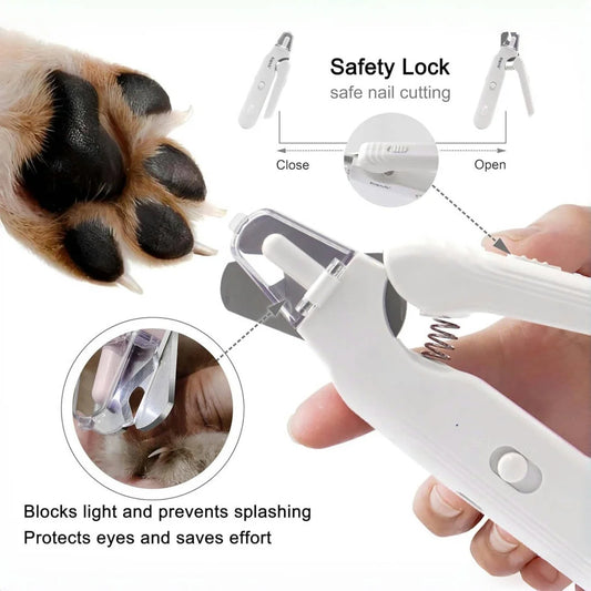 Pet Nail Clippers, Quiet Pet Nail Grinder with 2 LED Lights