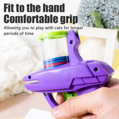 Fun Cat Toy Creative Flying Saucer Gun Paired With 15 Reusable EVA Flying Saucer Pet Hunting Interactive Toys For Dogs And Cats