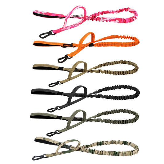 Military Dog Leashes. Adjustable Leash with Quick Release Elastic Rope,