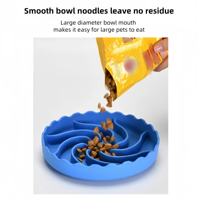 Dog Slow Food Bowl Food Grade Silicone Pet Slow Feeder Bowl with Suction Mat