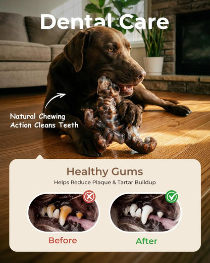 2 Pack Ultra-Dense Nylon Dog Chew Toys for Aggressive Chewers, Bacon Flavor, Long Lasting for Large Dogs 20-90 lbs