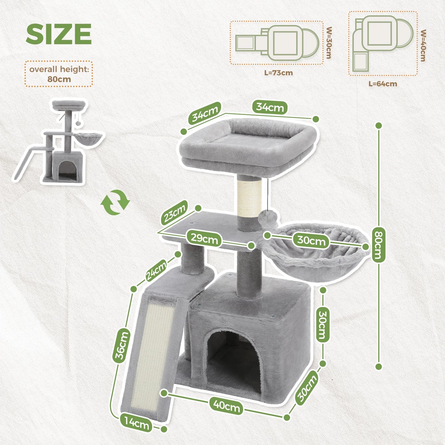 Cat tree Cat Tower for Indoor Cats 2 Styles Cat Activity Tree with Cat Scratching Posts
