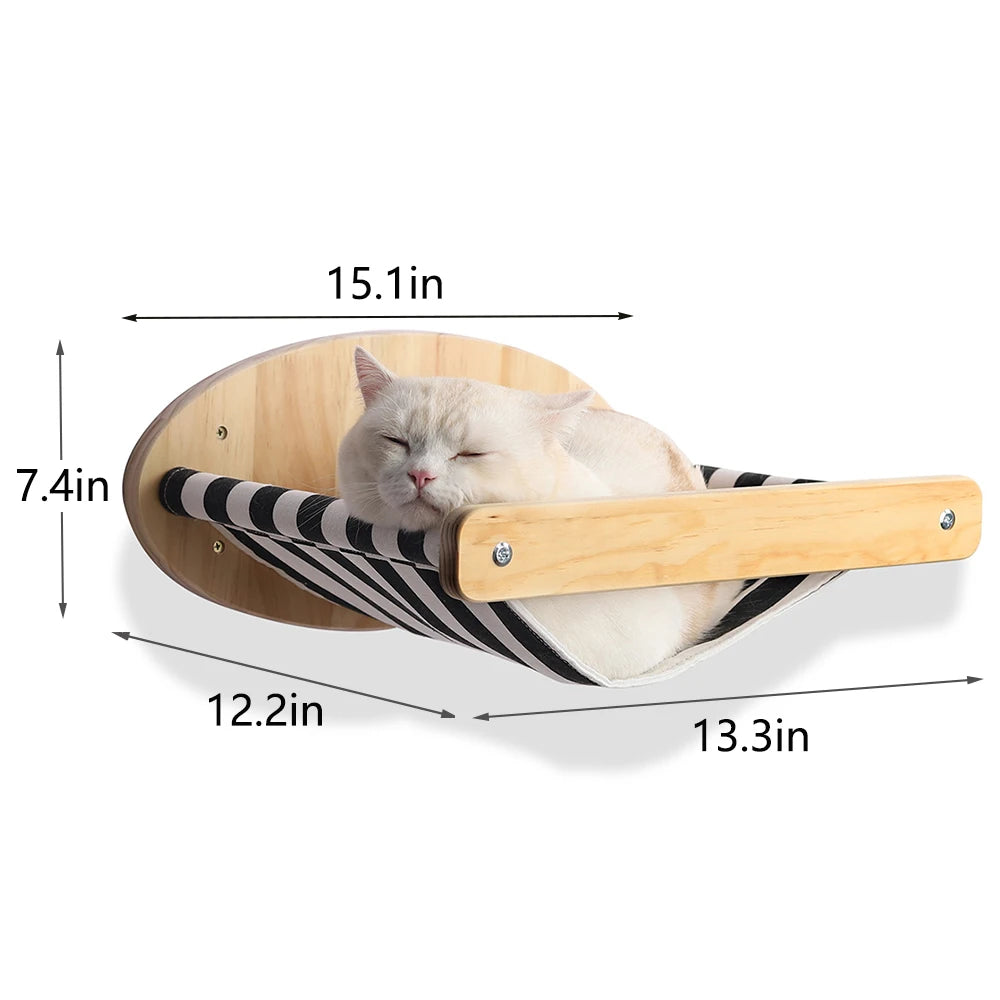 Cat Climbing Shelf with Wall Mounted Four Step Stairway.