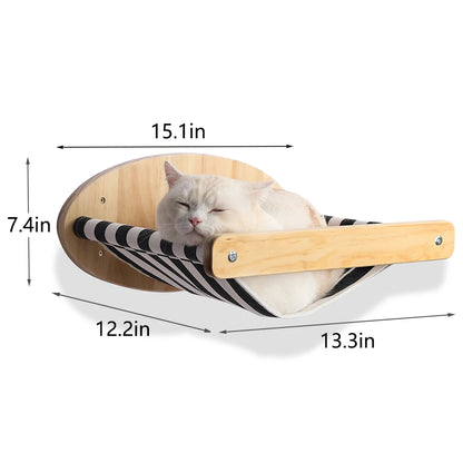 Cat Climbing Shelf with Wall Mounted Four Step Stairway.