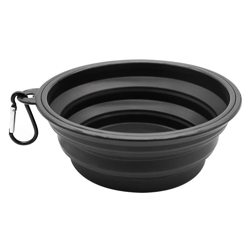 Folding Portable Silicone Dog Feeder Bowl.  2 In 1 Pet Dispenser Travel Dog Bowel