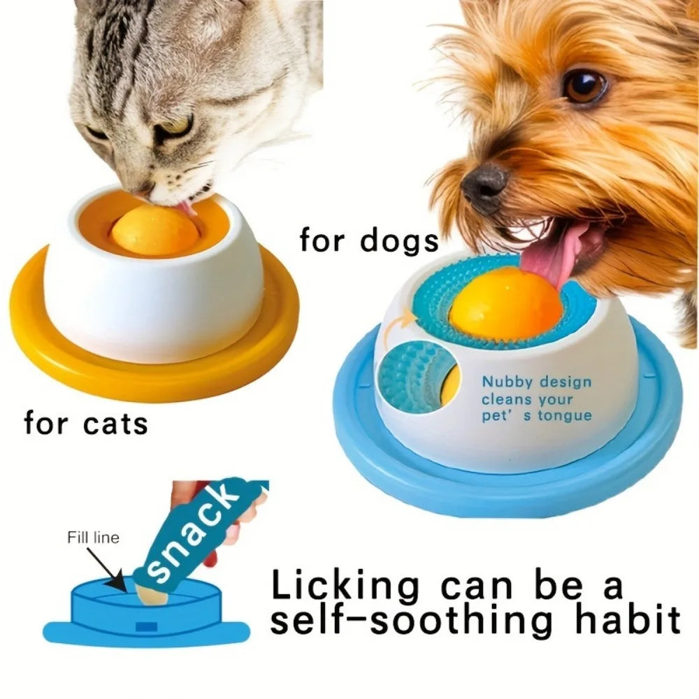 Interactive Cats Dog Pet Lick Mat Yogurt Licking Plate Slow Food Bowl