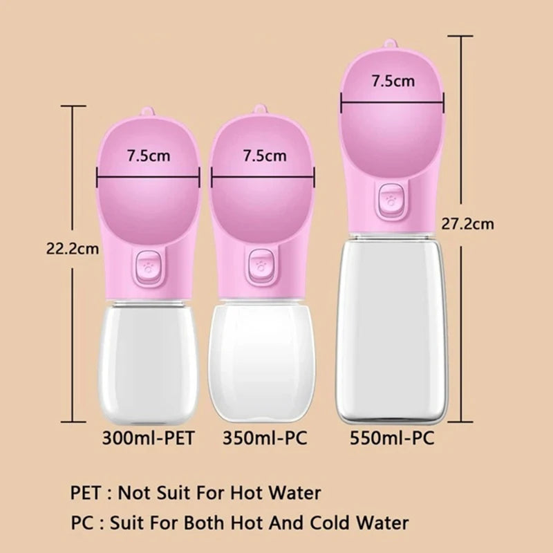Portable Dog Water Bottle for Small / Large Dogs and Cats.