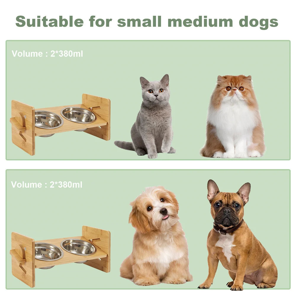 Elevated Dog Bowls with Stand Raised Dog Bowls 4 Heights Adjustable
