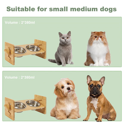 Elevated Dog Bowls with Stand Raised Dog Bowls 4 Heights Adjustable