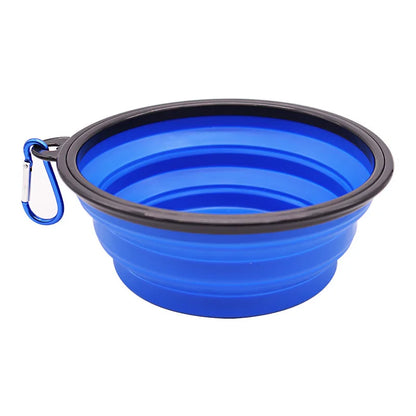 Folding Portable Silicone Dog Feeder Bowl.  2 In 1 Pet Dispenser Travel Dog Bowel