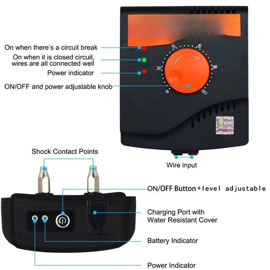 Dog Electric Fence, Rechargeable Waterproof,