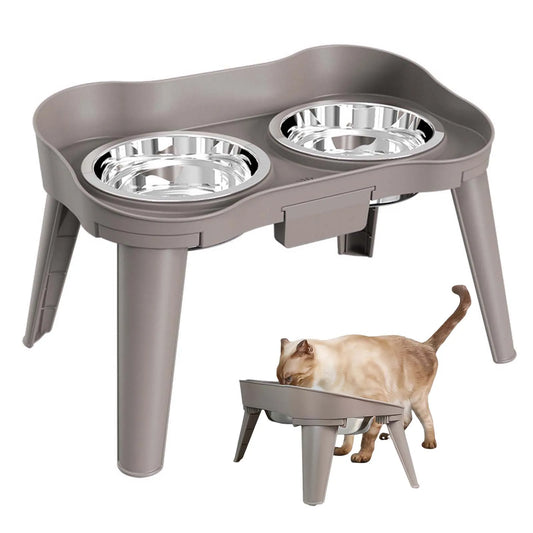 Raised Stand Elevated Dog Feeder Non-Slip and No Spill Design Bowl