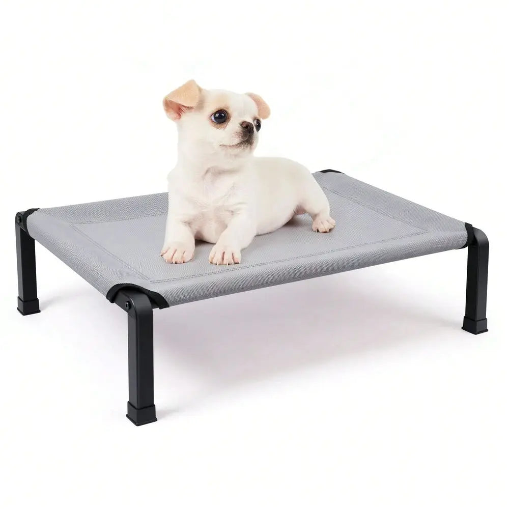 Dog Bed, Cooling Raised Pet Cot with Chew Proof Mesh Fabric A