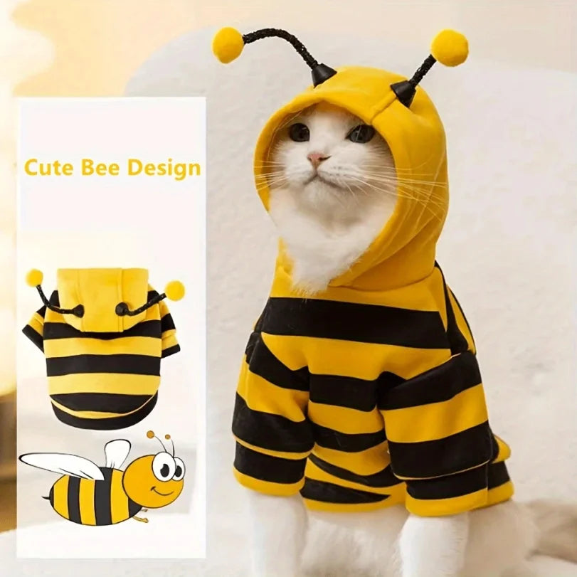 Bee Pet Puppy Coat / Halloween Hoodies Holiday Outfit for Small Medium Dogs & Cats
