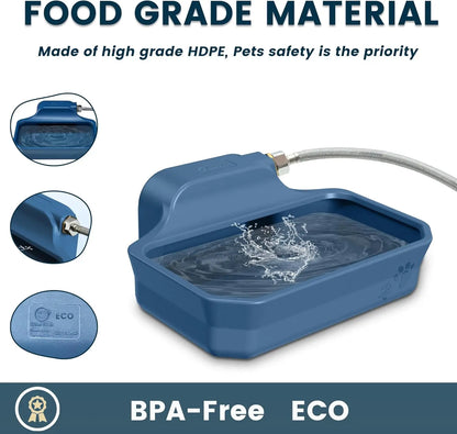 Automatic Pet Water Dispenser, 1 Gallon Auto-Fill Bowl for Dogs/Cats Indoor/Outdoor, BPA-Free Blue