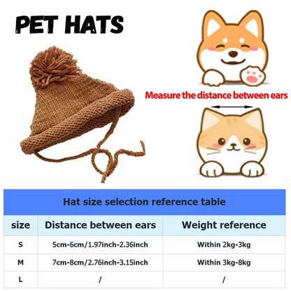 Pet Knitted Dog Hat. Suitable for Small and Medium Dogs and Cats