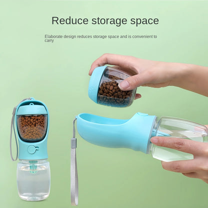 Portable Dog Water Bottle with Storage Food and Water Container. Feeder Bowl Outdoor for Traveling with pet's.