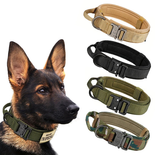 Tactical Dog Collar And Leash Set Control Handle Pet Lead Collar For Small Big Dogs