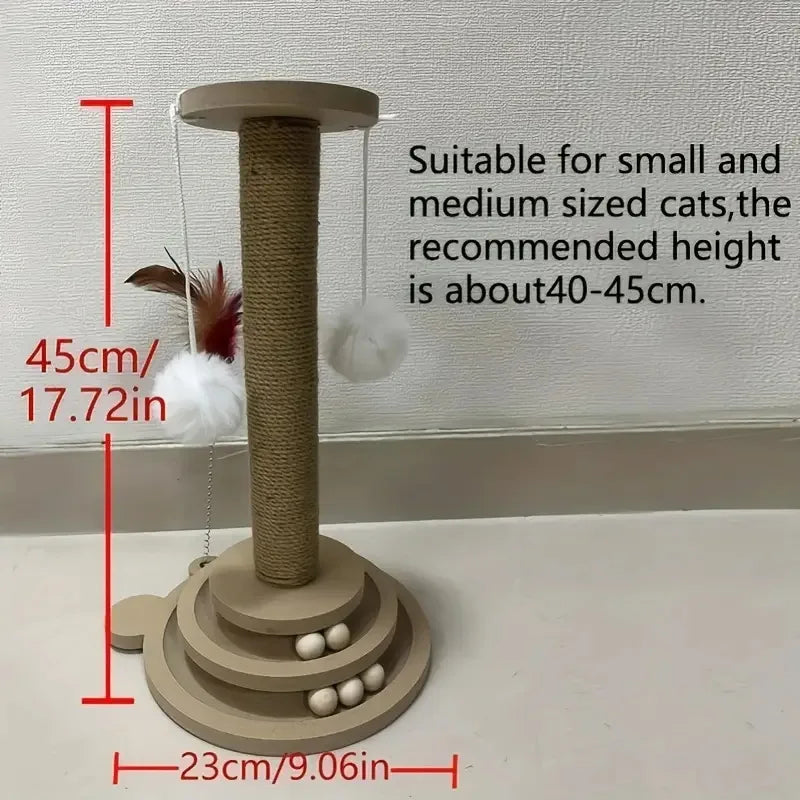 Cat Scratching Post with Teaser Wand. This will keep your cat busy for hours.