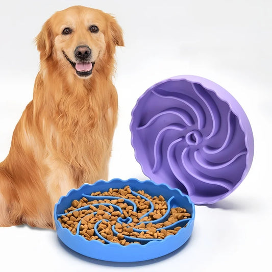 Dog Slow Food Bowl Food Grade Silicone Pet Slow Feeder Bowl with Suction Mat