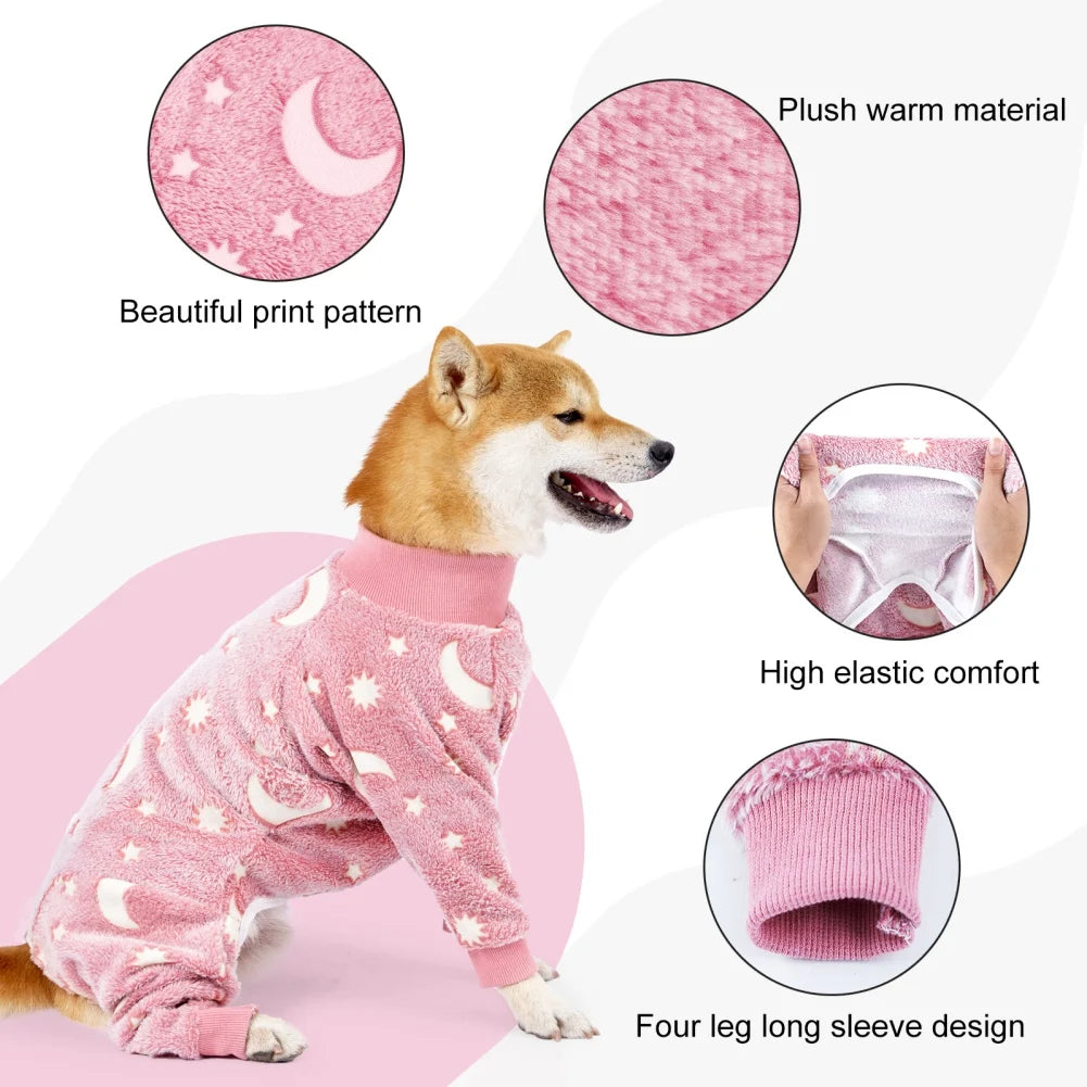Warm Fleece Puppy Dog Pajamas Pet Overalls Costumes For Small Medium Large Dogs French Bulldog