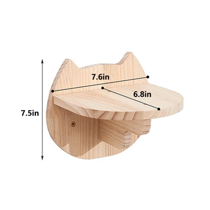 Cat Climbing Shelf with Wall Mounted Four Step Stairway.