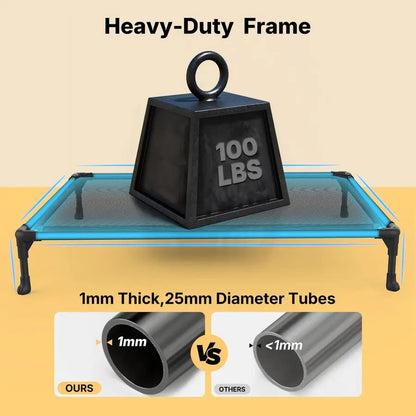 Outdoor Elevated Dog Bed For Large Sized Dogs, Large Cooling Raised Dog Cots Beds