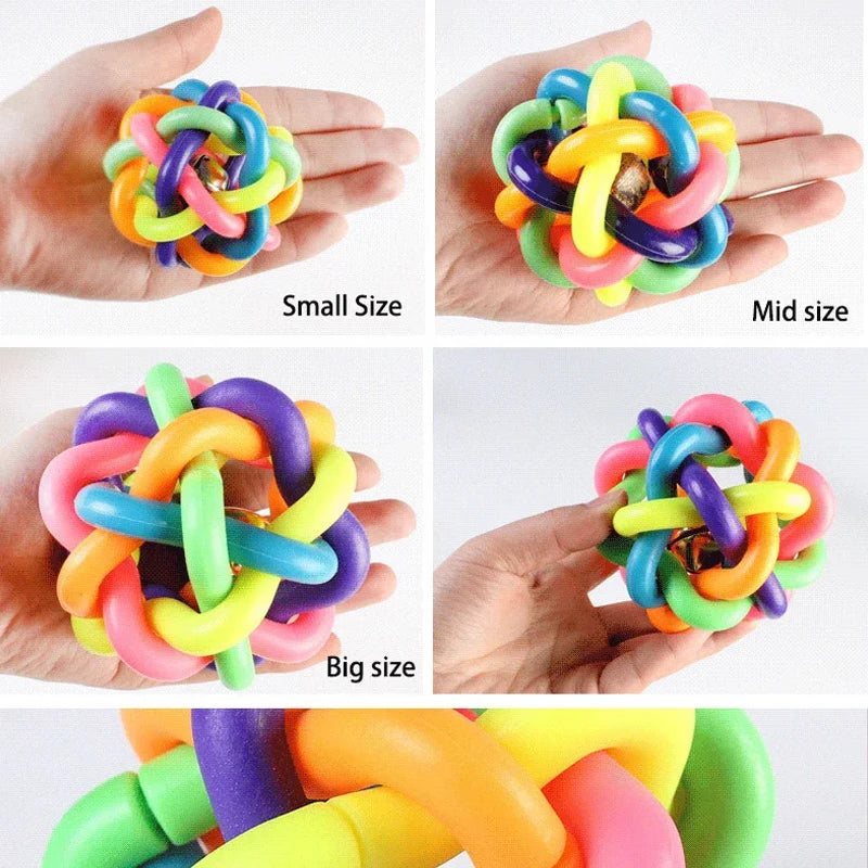 Colorful Ball Woven Toy Popular Dog Bite Resistant Rubber for Pet Chewing and Playing Fetching.