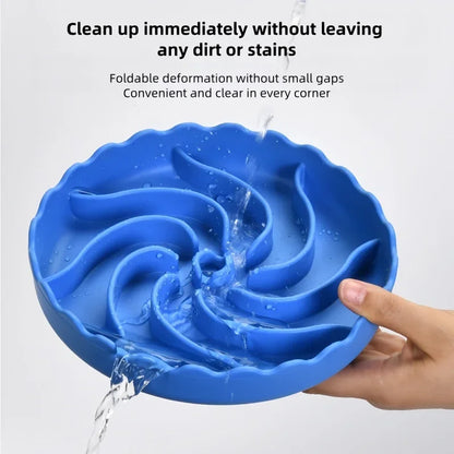 Dog Slow Food Bowl Food Grade Silicone Pet Slow Feeder Bowl with Suction Mat