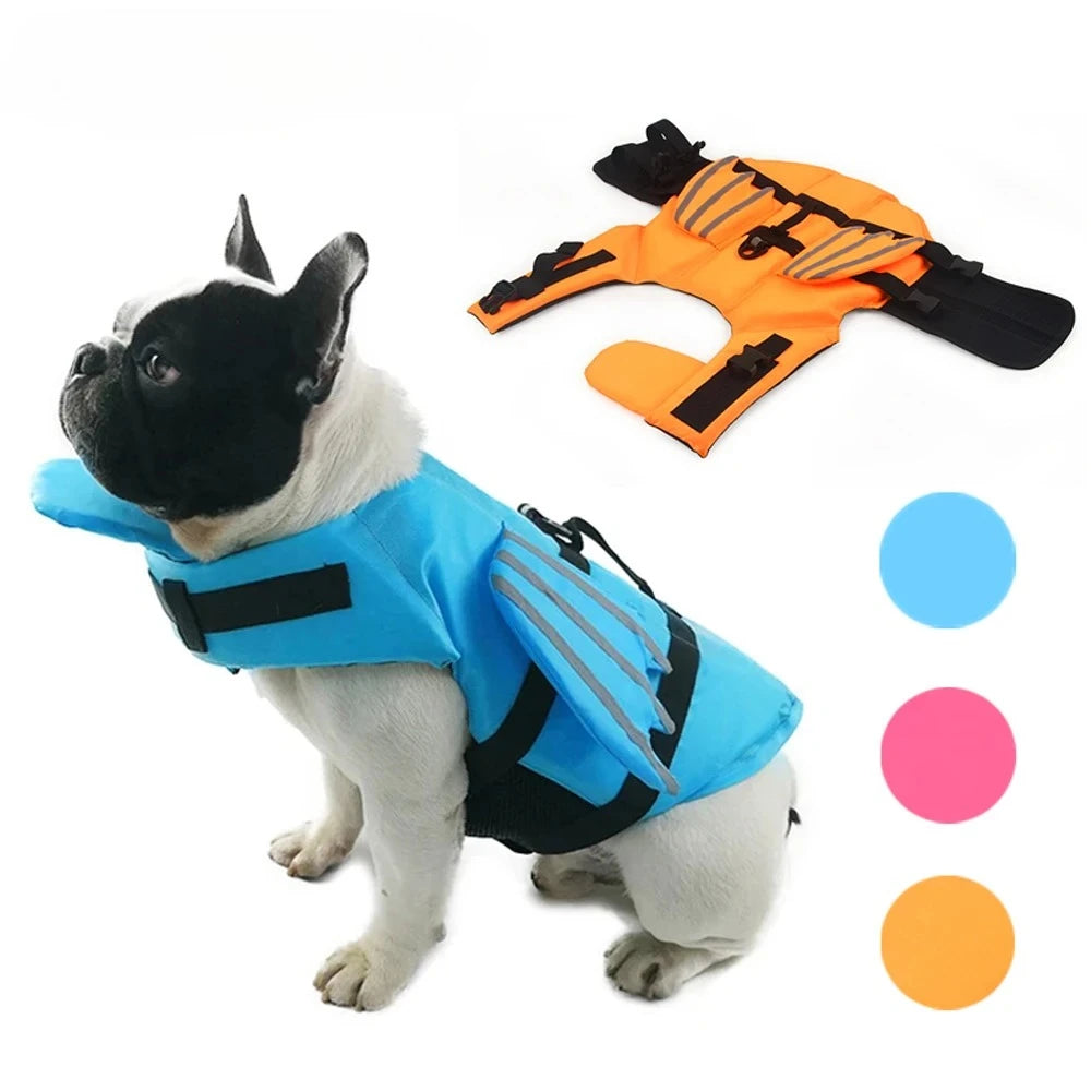 Dog Summer Pet Life Jacket and Swim Suit With Reflective Wing