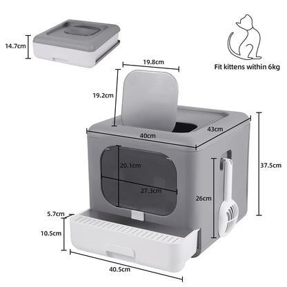 Cat Litter Box with Scoop and Tray Sifting