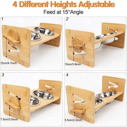 Elevated Dog Bowls with Stand Raised Dog Bowls 4 Heights Adjustable
