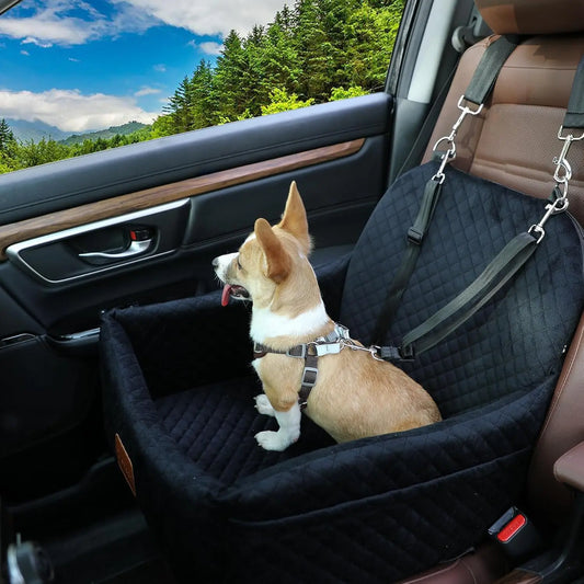 Dog Car Seat with Safety Leashes for Small Medium Pets 0-28lbs,